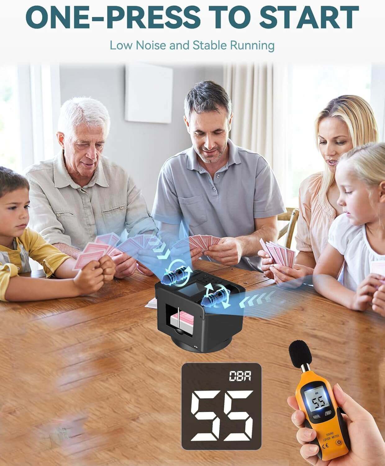 ๐2-in-1 Automatic Card Shuffler & Dealer With 4 Card Drawing Remotes