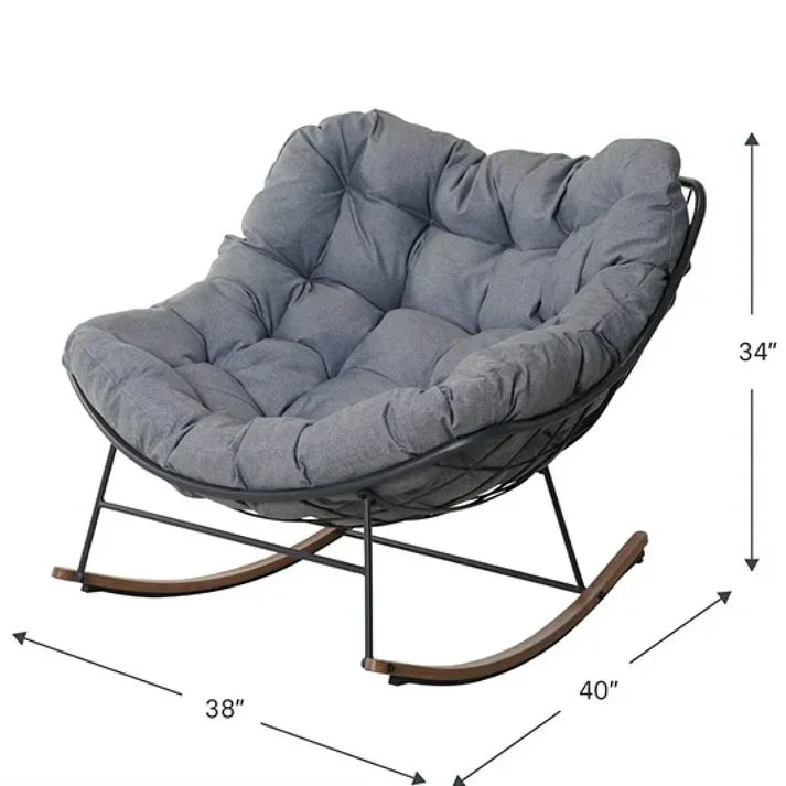 🛋️Nordic - style Soft Rocking Chair
