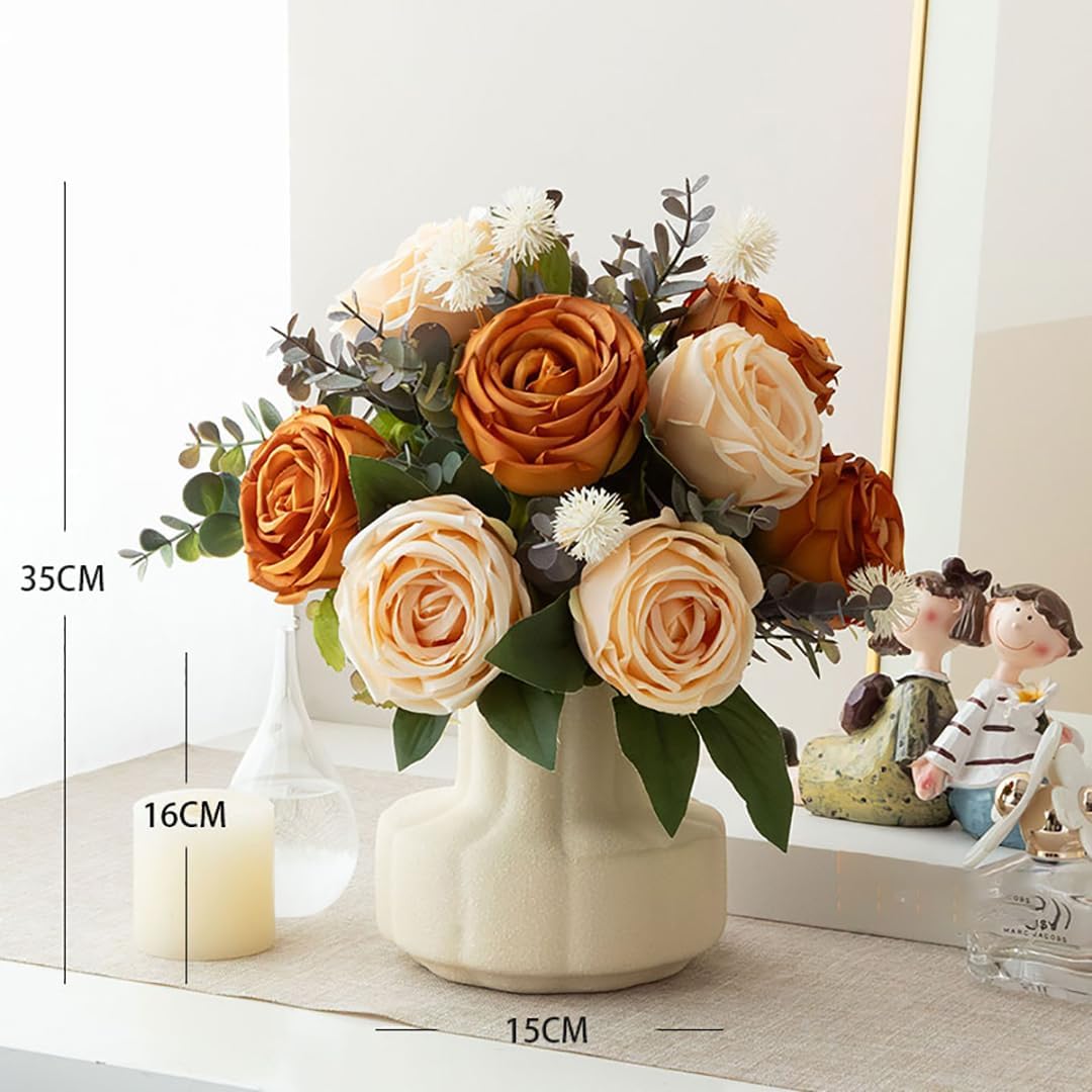 Artificial Flowers with Vase Faux Hydrangea Flower Arrangements for Home Garden Party Wedding Decoration