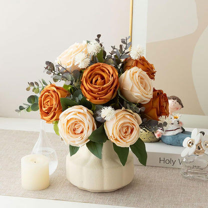 Artificial Flowers with Vase Faux Hydrangea Flower Arrangements for Home Garden Party Wedding Decoration