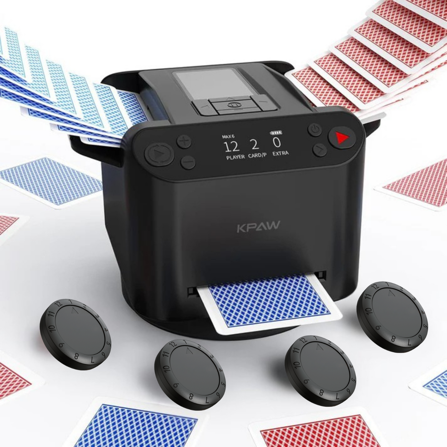 🎉2-in-1 Automatic Card Shuffler & Dealer With 4 Card Drawing Remotes