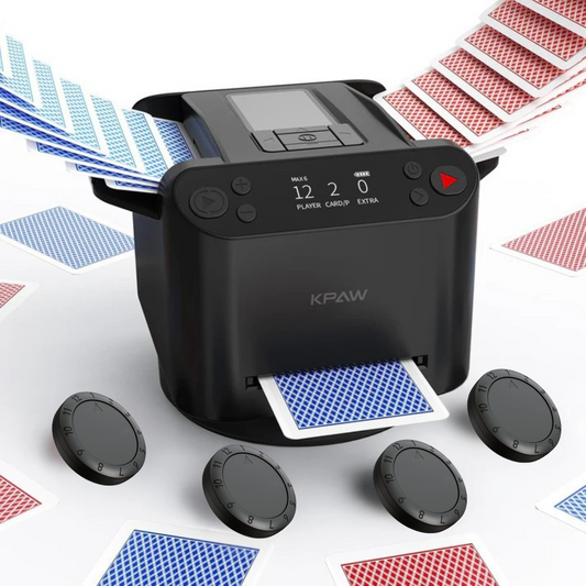 🃏2-in-1 Auto Card Shuffler & Dealer – 4 Remotes for Ultimate Game Nights